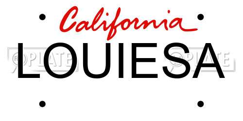 LOUIESA California License Plate
