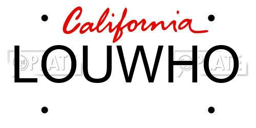 LOUWHO California License Plate