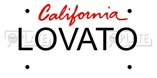 LOVATO California License Plate