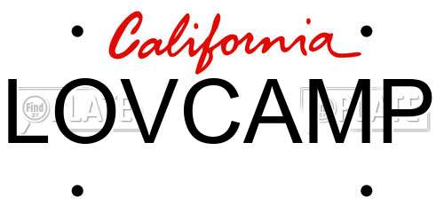 LOVCAMP California License Plate