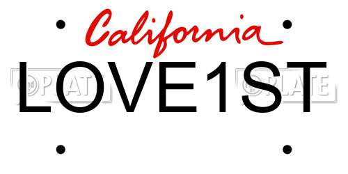 LOVE1ST California License Plate