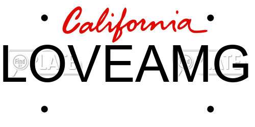 LOVEAMG California License Plate