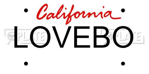 LOVEBO California License Plate
