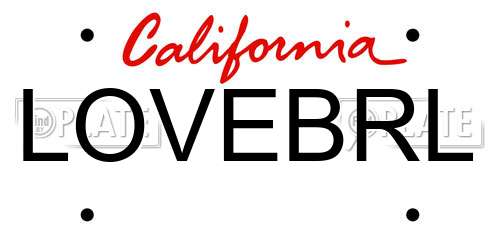 LOVEBRL California License Plate
