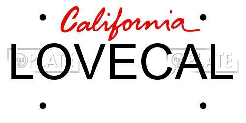 LOVECAL California License Plate