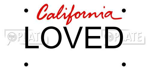 LOVED California License Plate
