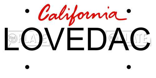 LOVEDAC California License Plate