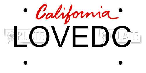 LOVEDC California License Plate