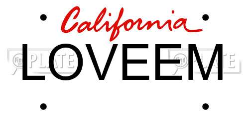 LOVEEM California License Plate
