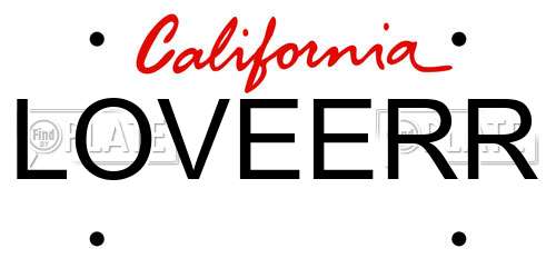 LOVEERR California License Plate