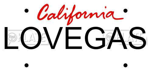 LOVEGAS California License Plate
