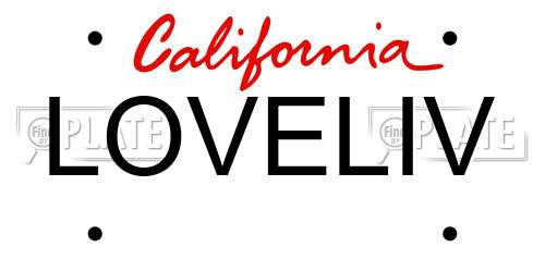 LOVELIV California License Plate