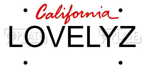 LOVELYZ California License Plate