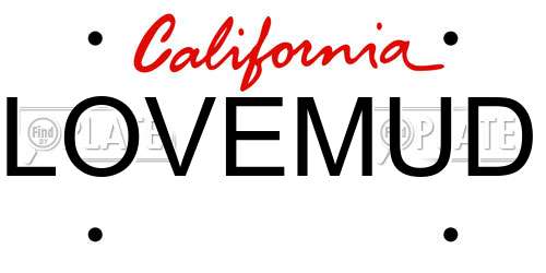 LOVEMUD California License Plate