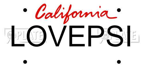 LOVEPSI California License Plate