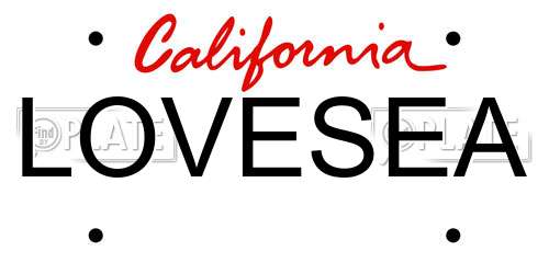 LOVESEA California License Plate