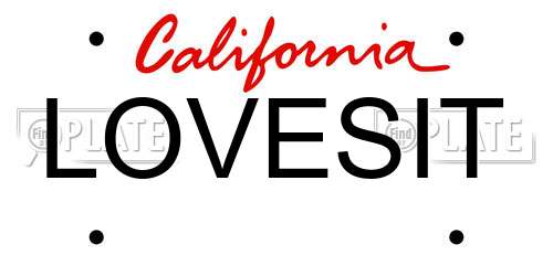 LOVESIT California License Plate