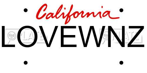 LOVEWNZ California License Plate