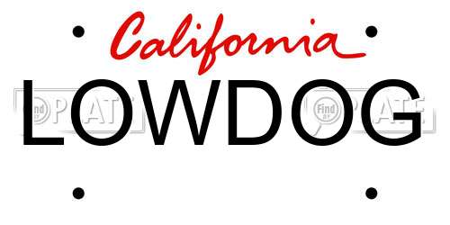 LOWDOG California License Plate