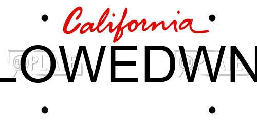 LOWEDWN California License Plate