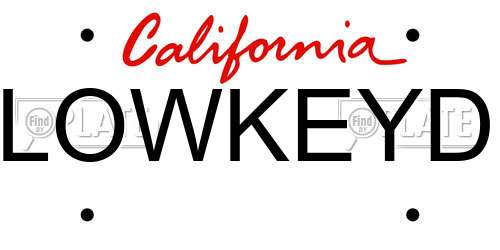 LOWKEYD California License Plate