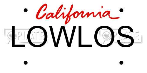 LOWLOS California License Plate