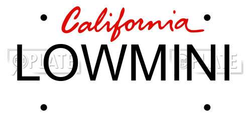 LOWMINI California License Plate