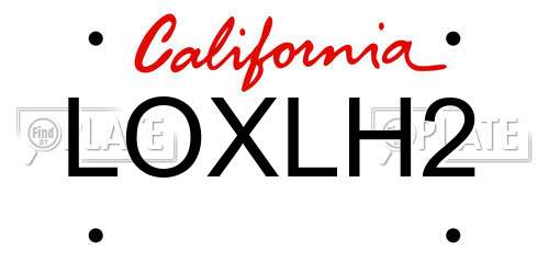 LOXLH2 California License Plate