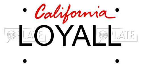 LOYALL California License Plate