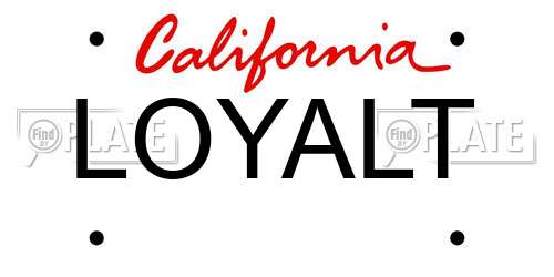 LOYALT California License Plate