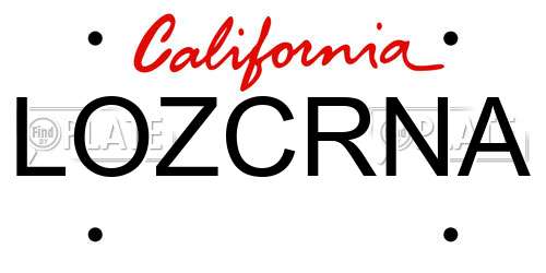 LOZCRNA California License Plate