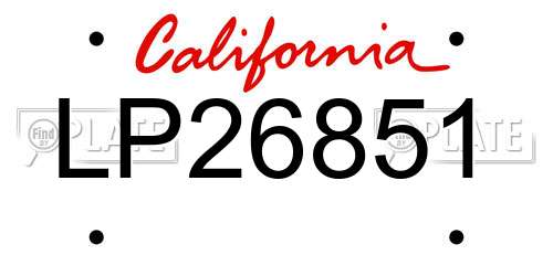 LP26851 California License Plate