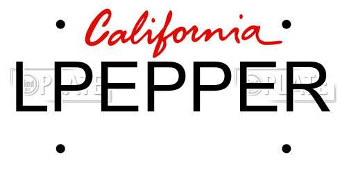 LPEPPER California License Plate