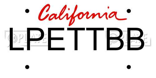 LPETTBB California License Plate