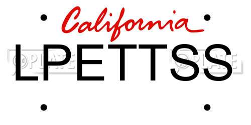 LPETTSS California License Plate