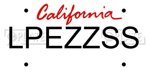LPEZZSS California License Plate