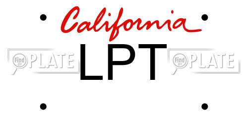 LPT California License Plate