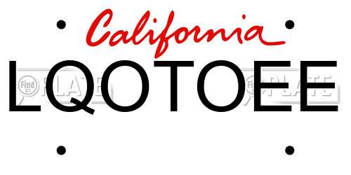 LQOTOEE California License Plate