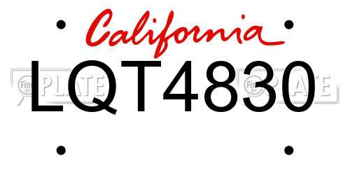 LQT4830 California License Plate