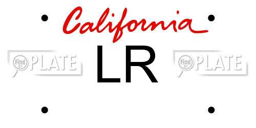 LR California License Plate