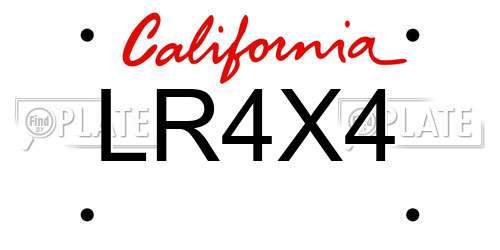 LR4X4 California License Plate