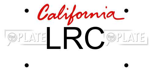 LRC California License Plate