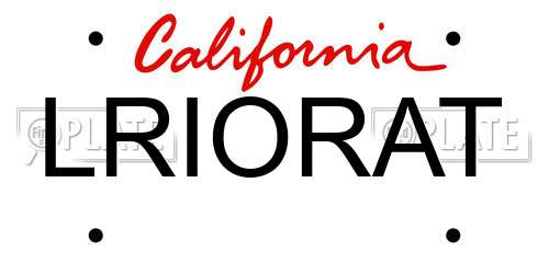LRIORAT California License Plate