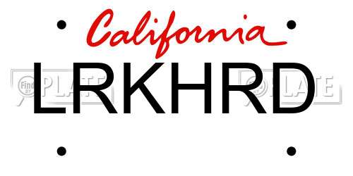 LRKHRD California License Plate