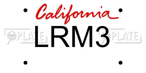 LRM3 California License Plate