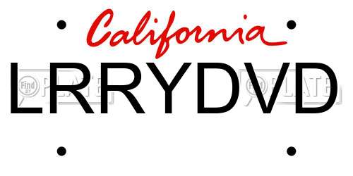 LRRYDVD California License Plate