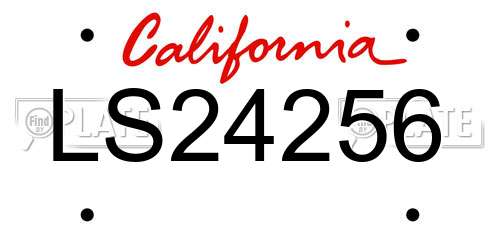 LS24256 California License Plate