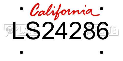 LS24286 California License Plate