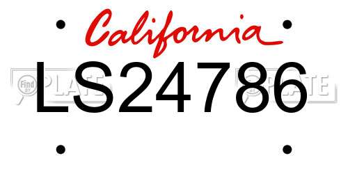 LS24786 California License Plate