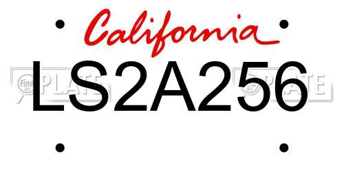 LS2A256 California License Plate
